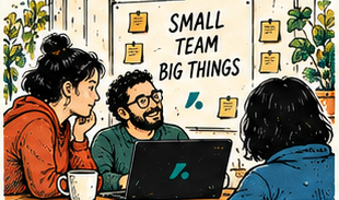 Small creative team discussing product ideas in a studio